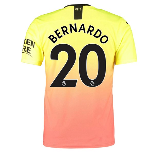 Camiseta Manchester City NO.20 Bernardo 3ª Kit 2019 2020 Naranja